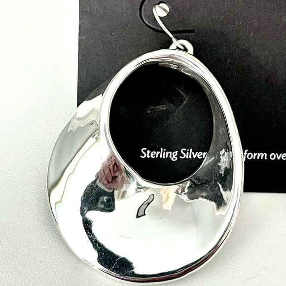 NWT Gorgeous E&L Made in Israel sterling silver electroform Dangle Hoop earrings - Picture 9 of 13